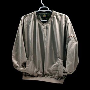 Cabela's Windcrest V-Neck Gorpcore Shirt Pullover Jacket Khaki Outdoor Men XLT